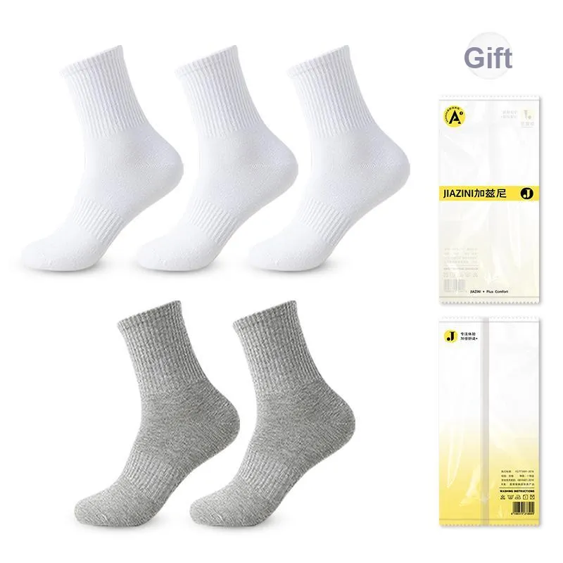 JIAZINI Mid Calf Socks Men's 5 Pack-25