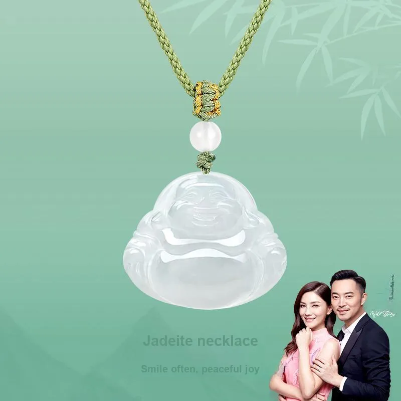 JINLIUFUJIXIANG Ice Glutinous Jadeite Necklaces Unisex-7