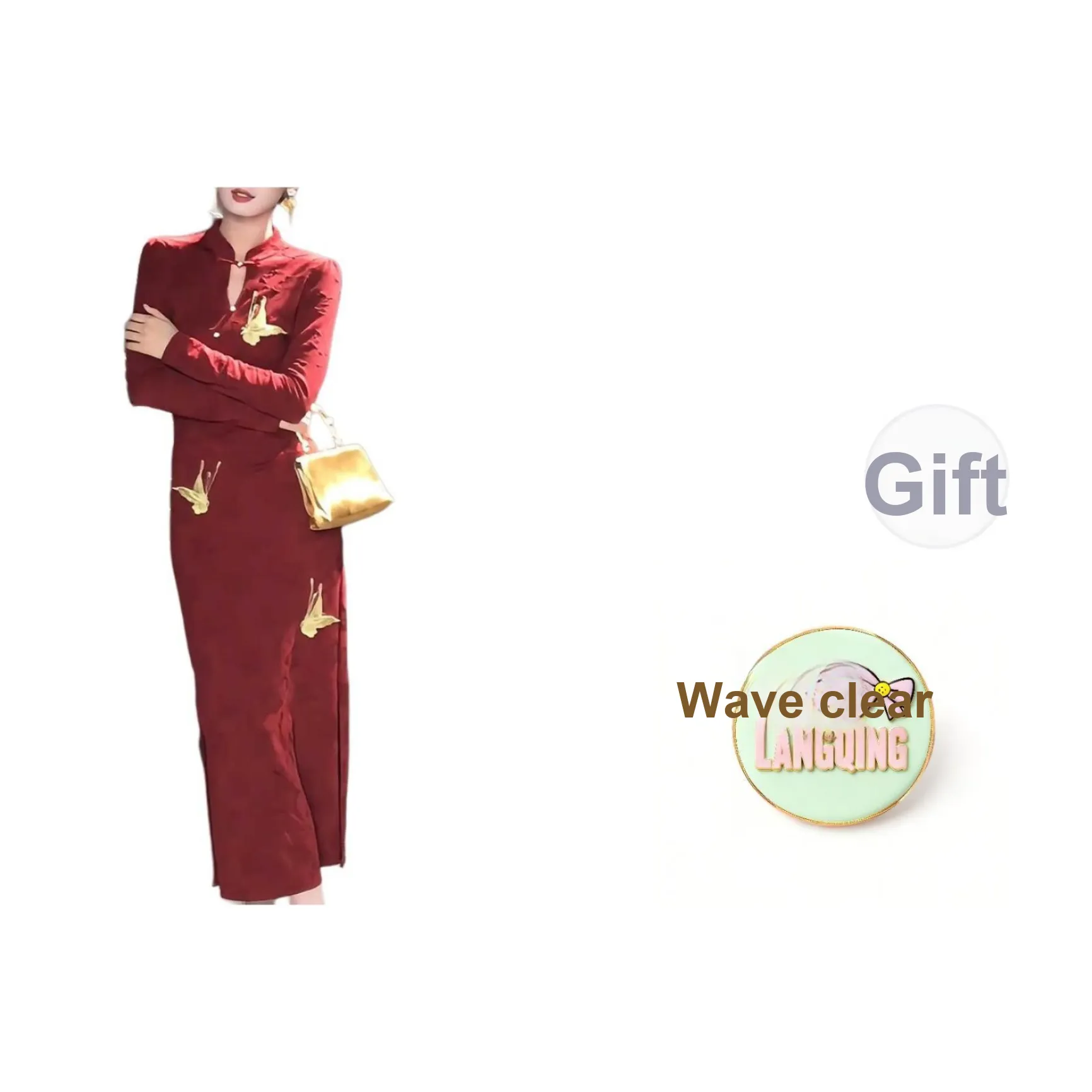 LANGQING Длинное платье с длинными рукавами женское