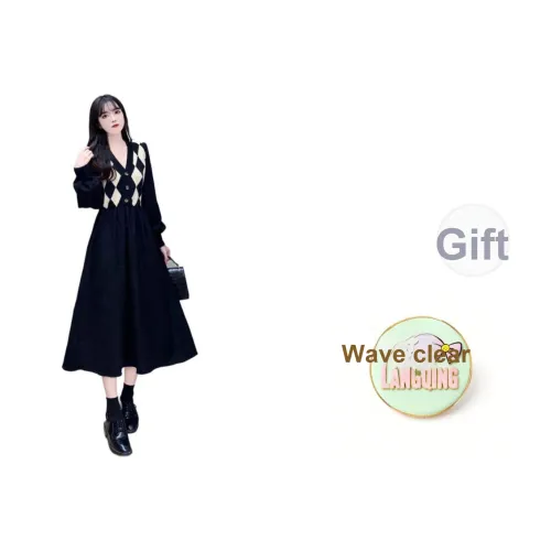 LANGQING Длинное платье с длинными рукавами женское