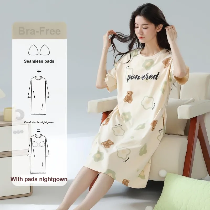 MIIOW Nightgown Women's Apricot-3