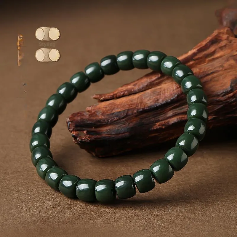 YINXIANGMOU Hetian Jade Bracelets Green Jade Unisex-4
