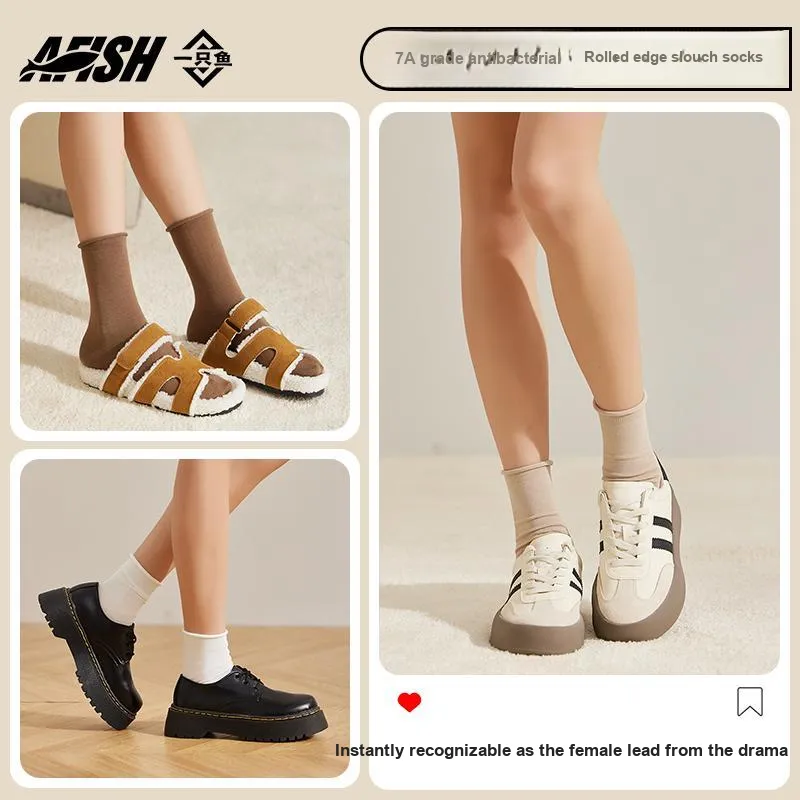 AFISH Mid-Calf Socks Women's Shopping Bag 5 Pack-19