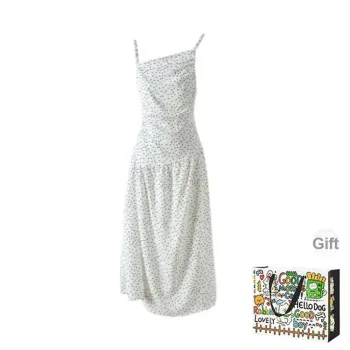 OURUOKE Slip Dresses Women's White Shopping Bag