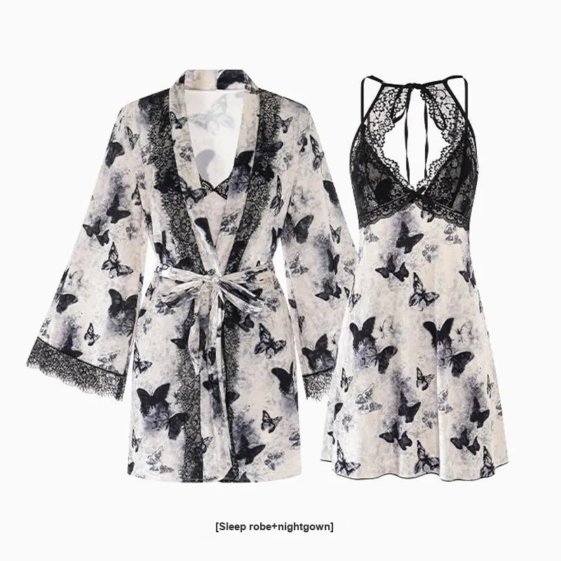 LUYOUYE Pajama Set Women's Beige-3