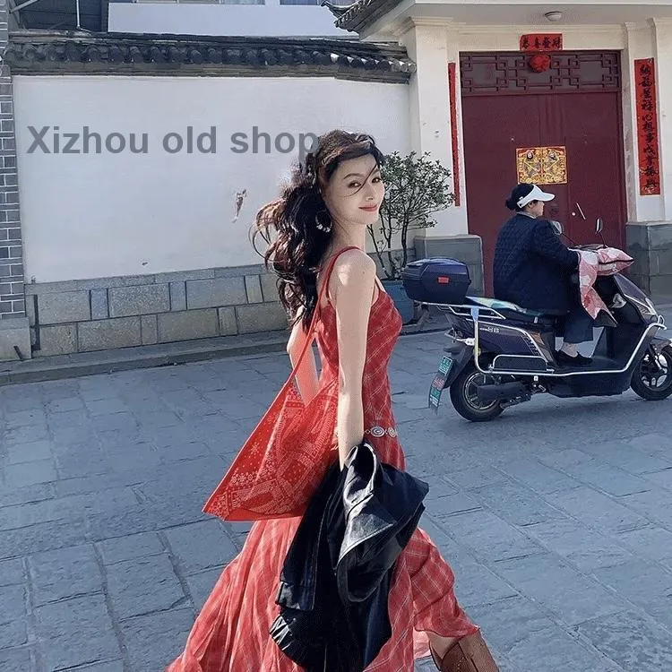 MTHE Slip Dresses Women's Red-4