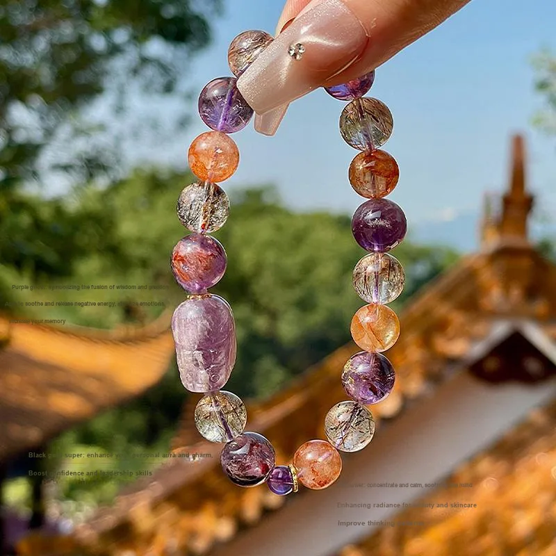 LUXLINE Natural Multicolor Crystal Bracelets Unisex-1