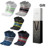 Short 5 Pack Box Included (Bright Color Block) 100% cotton Antibacterial/Toe Separator Design/Shopping Bag Included