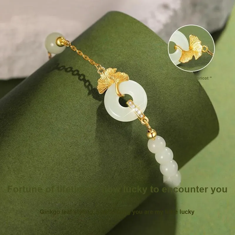 XIBAOCHUNHUA Hetian Jade Bracelets Pale Greenish White Jade Unisex-1
