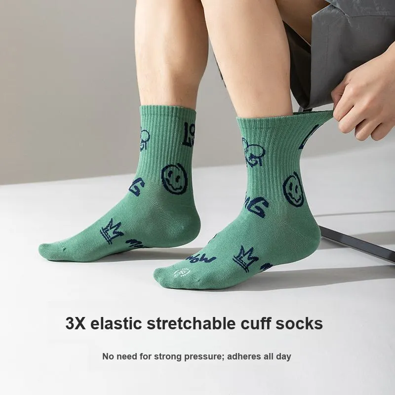 FUGEER Mid Calf Socks Men's 4 Pack-4