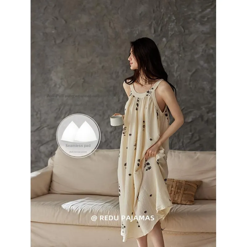 Redu Summer Nightgown Women's Apricot-1