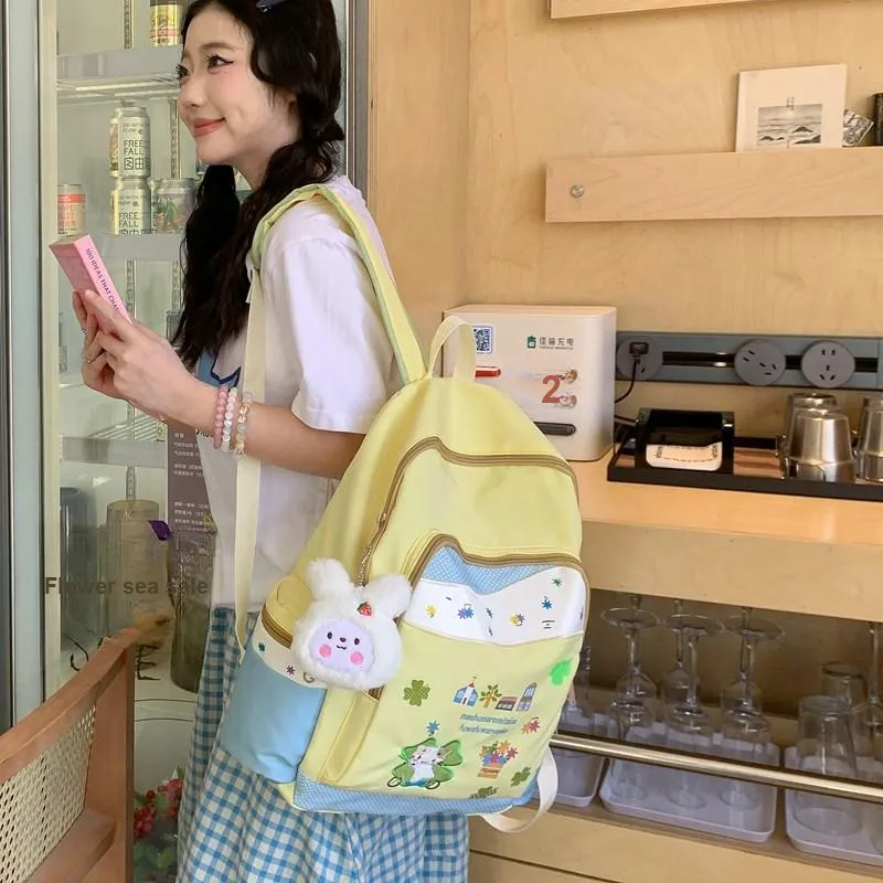 Homeboisportclub Composite Cloth Backpack Women's Light Yellow-4