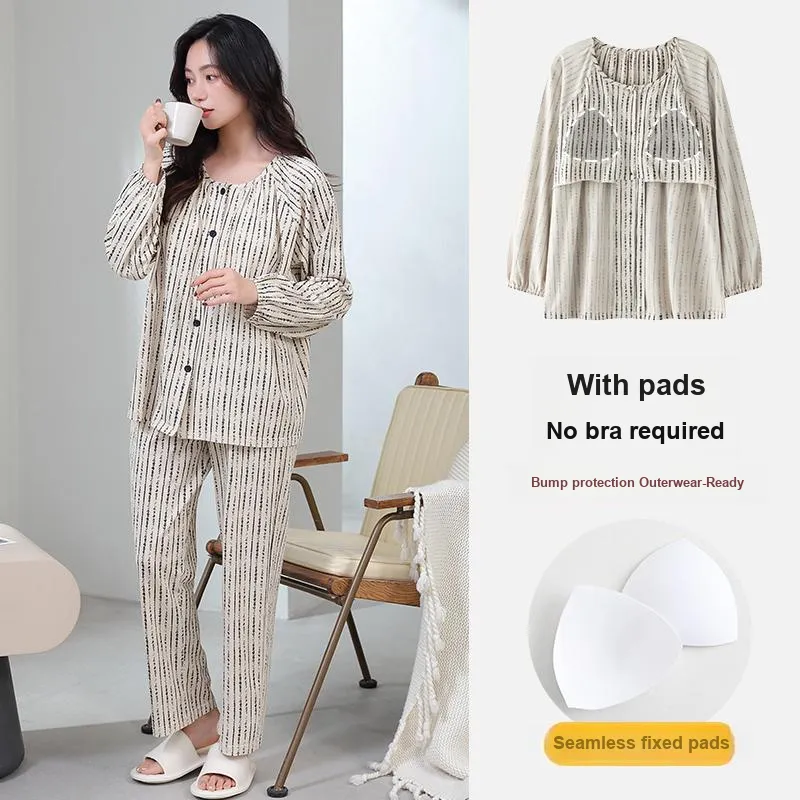 Cotton Gene Pajama Set Women's White-1