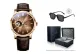 Rose Gold Case Brown Dial Brown Leather Strap