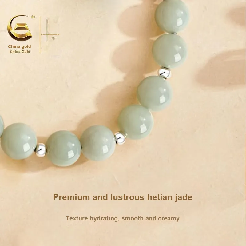 Central Fashion Bangles Pale Greenish White Jade Women's-3