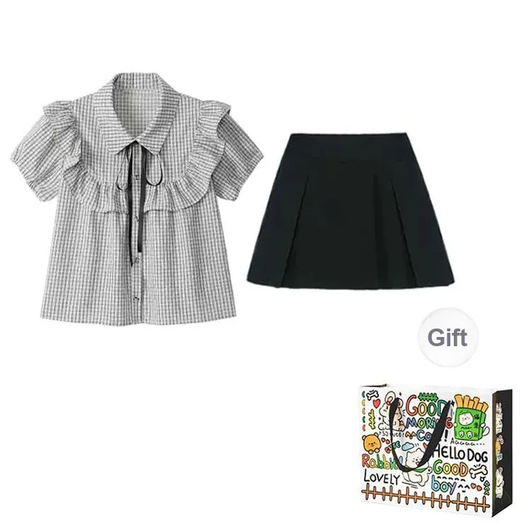 OURUOKE Two Piece Skirt Sets Women's-0