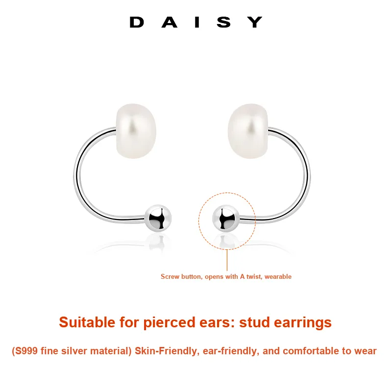 Daisy Dream 999 Fine Silver Stud Earrings Women's-2