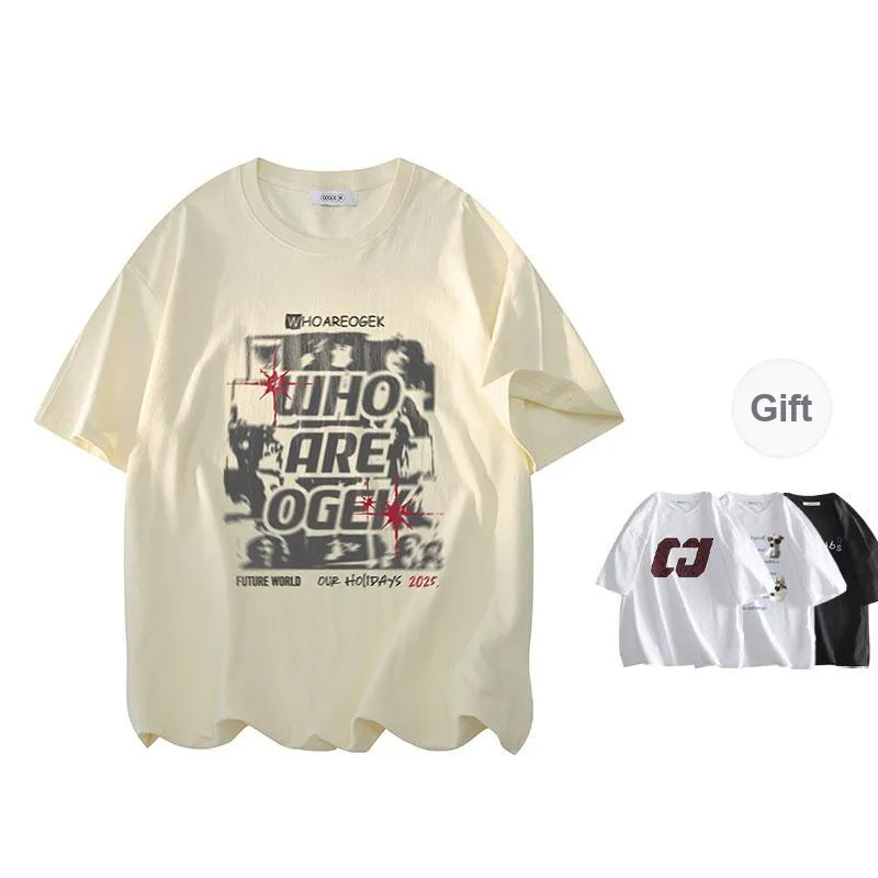 OGEK T Shirt Unisex White Comes With Random Print Top-6