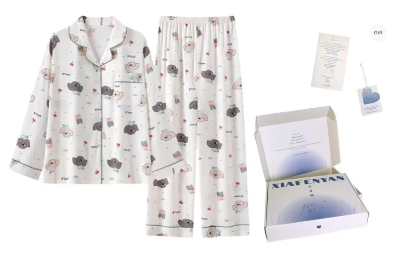 XIAFENYAN Pajama Set Women's Apricot-7