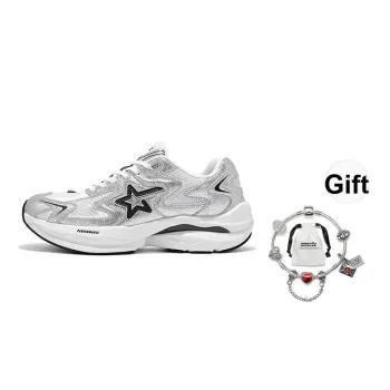RIPSTAR Performance Running Shoes Unisex Low Top Silver/White/Black
