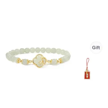 LUXLINE Hetian Jade Bracelets Pale Greenish White Jade Women's