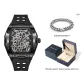 Black[Comes with Cuban Bracelet]