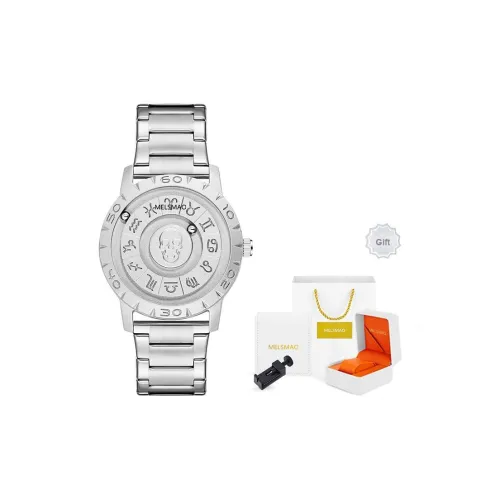 MELSMAO Магнитный LEVITATION Бусина Наручные часы Кварцевый механизм Нержавеющая сталь Ремень Часы Мужские часы Черный циферблат