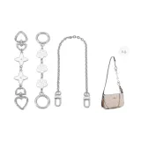 실버 화이트 네잎 클로버 + 카멜리아 연장 체인 + 장식 체인 40cm