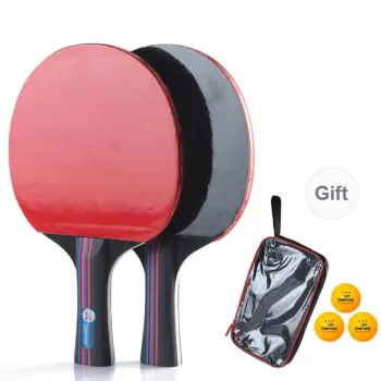 DEERWAY Ping Pong Paddles Unisex 5 Layer Poplar, Blade With Carbon Material Red Blue