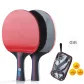 Red Blue Double Rackets[Shakehand Grip-H5002]+Racket Bag+Pre-Strung Line *2+Ball *3