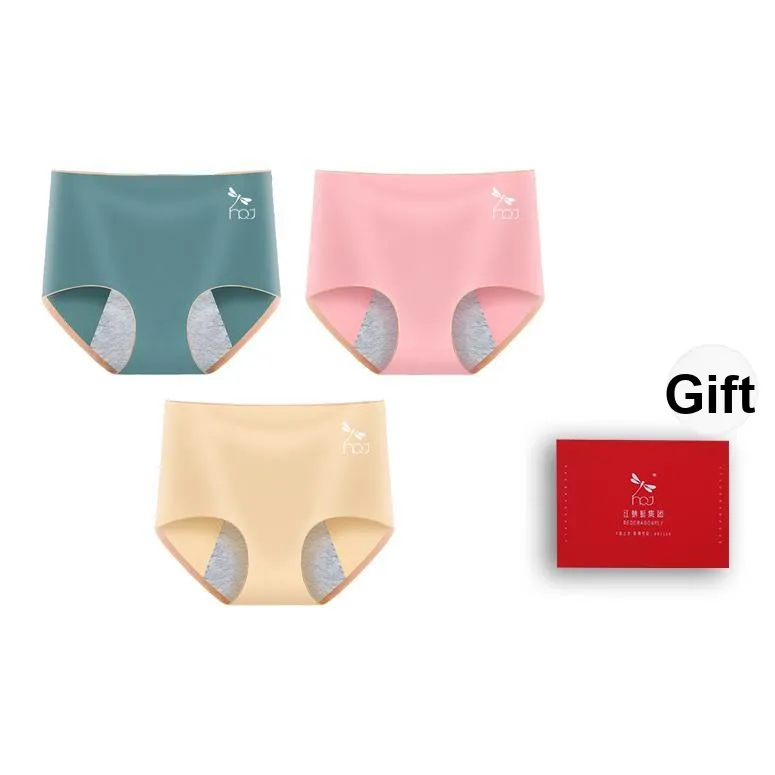 RED DRAGONFLY Auntie Period Panty For Menstrual Period 100% Cotton Women's Box 3 Pack