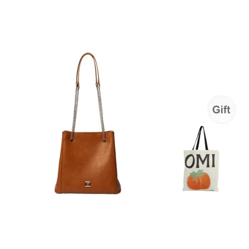 OMI Synthetic Leather Shoulder Bag Women's Khaki/Pink/Milk White/Black