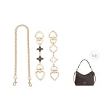 [Gold-Tone Black Four-Leaf Clover+Irregular Shape Extender Chain]+Decorative Chain Clasp