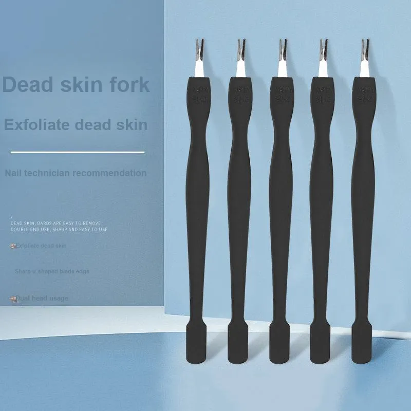 JINGLINGLONG Dead Skin Nail Care Oil Tool Nail Pusher Stainless Steel Black Dead Skin Cross Alcohol Wipe-1