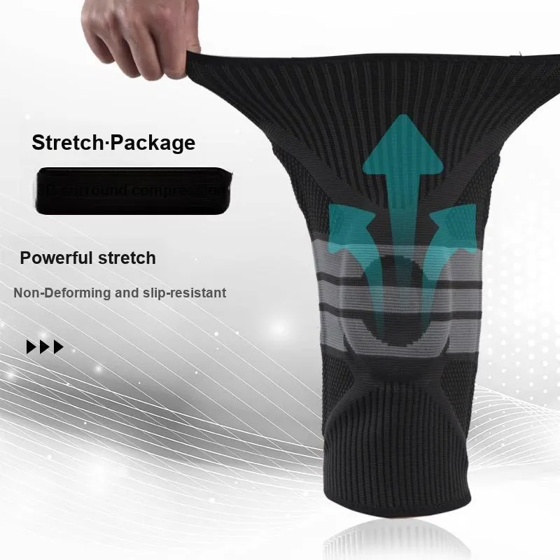 NAILEKESI Running Mountaineering Basketball Men's Silicone Nylon Elastane Latex Thread Knee Pads-7