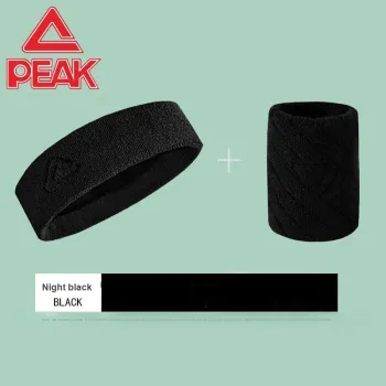 PEAK Running Sweatband Fitness Basketball Sports Antiperspirant 100% Cotton Hair Band Wrist Brace Set