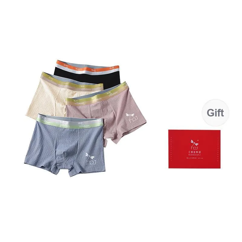 RED DRAGONFLY Cotton Panties Men's 4 Pack Gift Box Set-9
