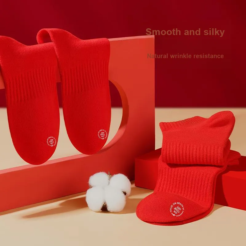Cheekkiss Ankle Socks Men's Box 4-Pack Red-4
