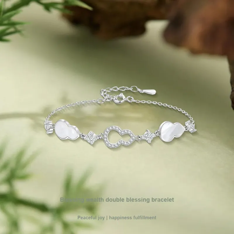 NUSQ S925 Silver With Zircon Bracelets Women's-4