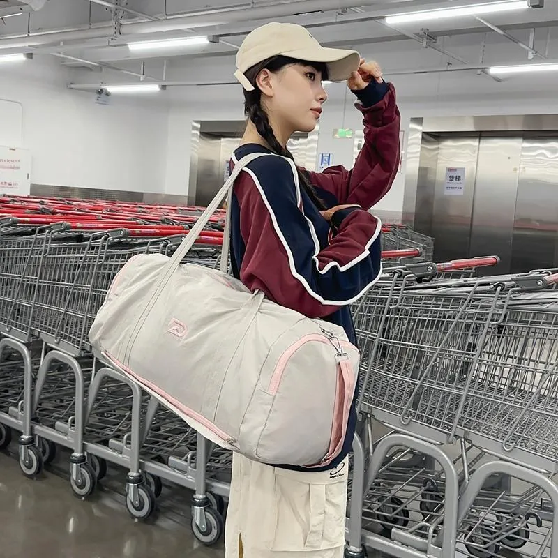 BUBM Nylon One Shoulder Travel Bag Unisex Light Gray/Dark Gray/Black/Red/Blue-3