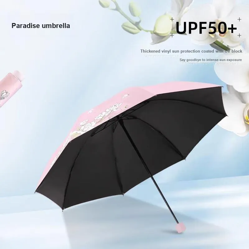 Heavenly Umbrella Ultraviolet Sun And Rain Dual Use Folding Portable Sun Umbrella Unisex 2333833E Elegant Orchid-2