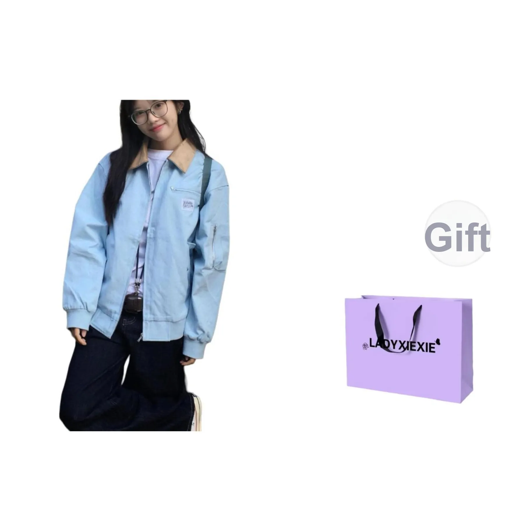 LADYXIEXIE Синий Женская Куртка