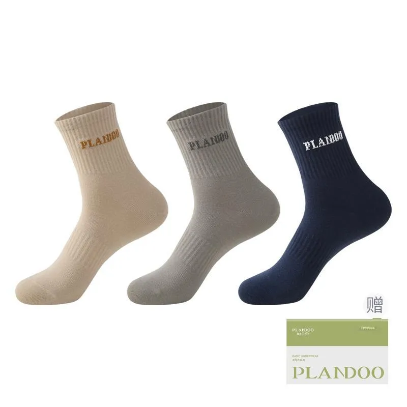 PLANDOO Mid Calf Socks Men's Shopping Bag 3 Pack-1