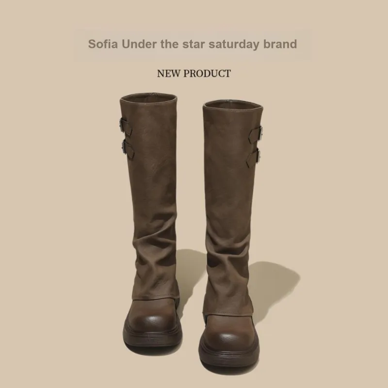 SAFIYA Knee high Boots Women's Black/Brown-8