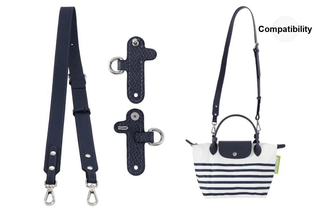 Lan Bao Fan Cow Leather Short Handle Trumpets Women's Dark Blue