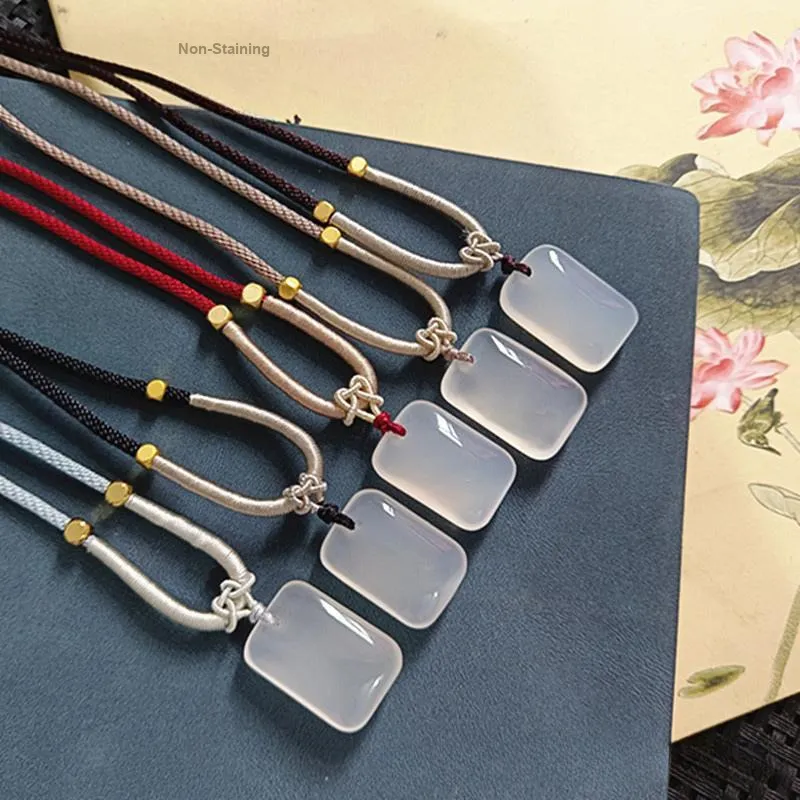 YUOFFICIAL Chalcedony Necklaces Unisex-3