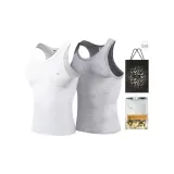 Slim Fit 2 Pack (White+Heather Gray) 2 Pcs, Easy to Wash!
