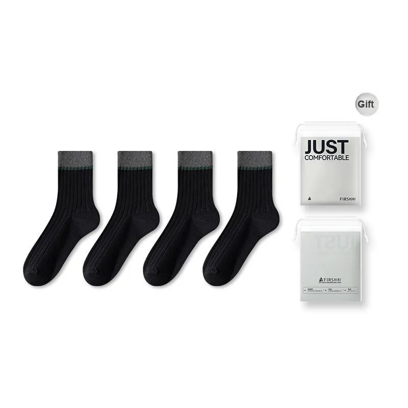FIRS Mid Calf Socks Men's Shopping Bag 4 Pack-42