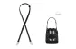 Black 1.1cm Wide Litchi Grain Lock Head with Silver-Tone Buckle 90-120cm[Compatible with Dempsey Bucket Bag]