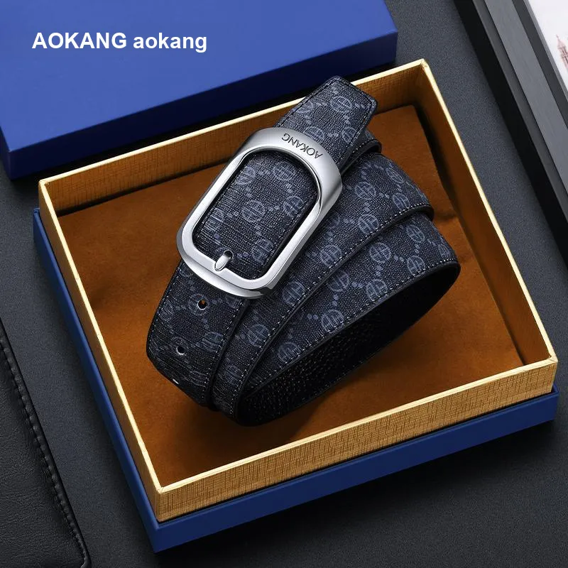 AOKANG Split Cow Leather Belts Men's 3.4CM-3